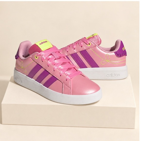 adidas Other - adidas Grand Court 3.0 Girls Pink Purple Sneakers KI1759 Size 5Y Women 6.5 NWT